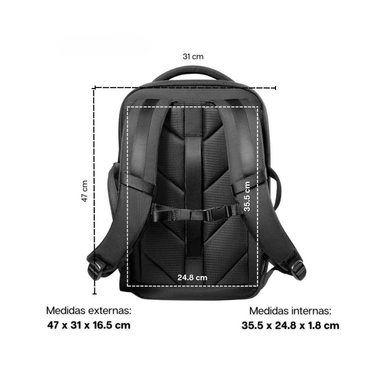 Tomtoc Mochila Premium TechPack-T73 X-PAC 30L Macbook 16" Negro-3