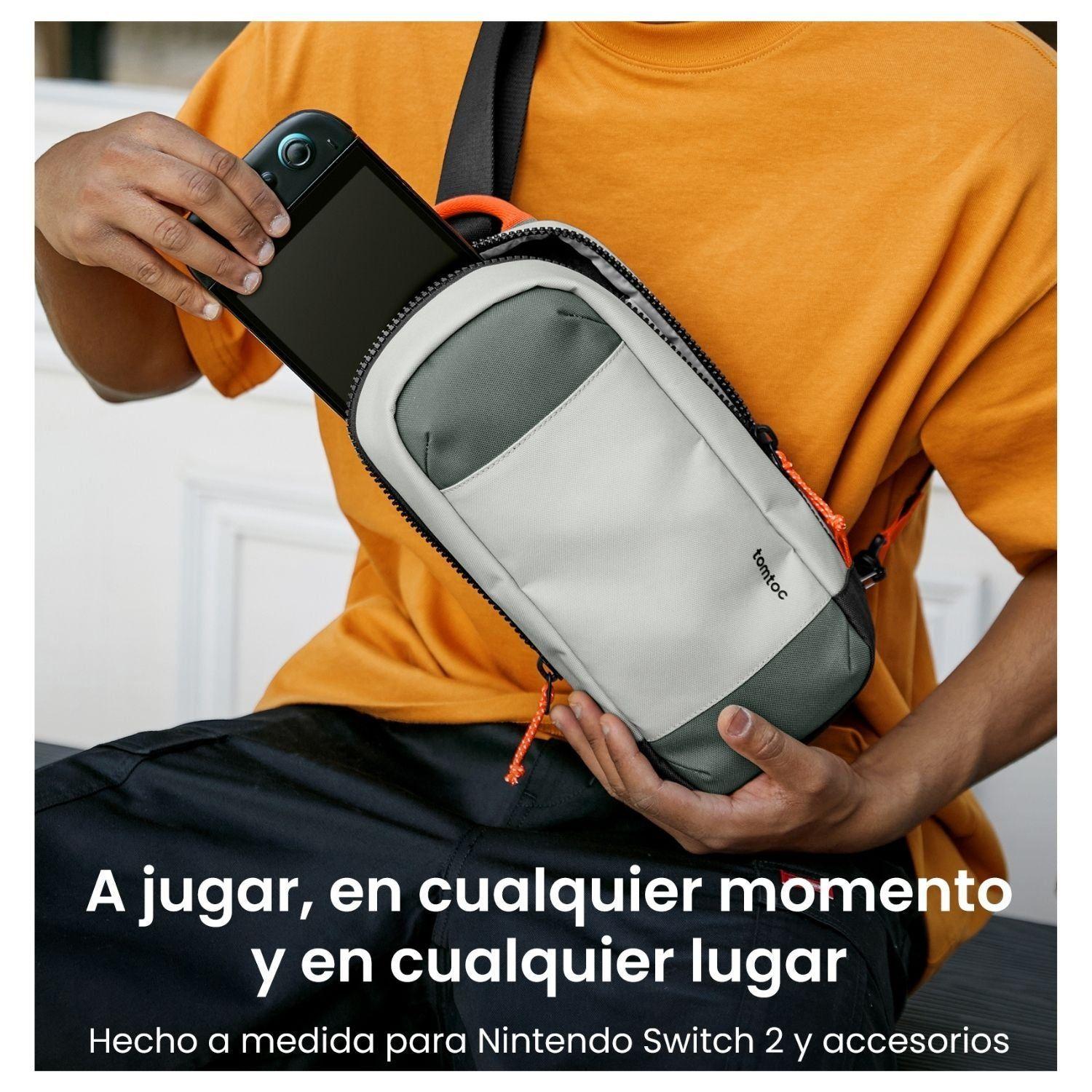 Tomtoc Bolso Bandolera GameOn-G49 para Switch 2 Gris-5