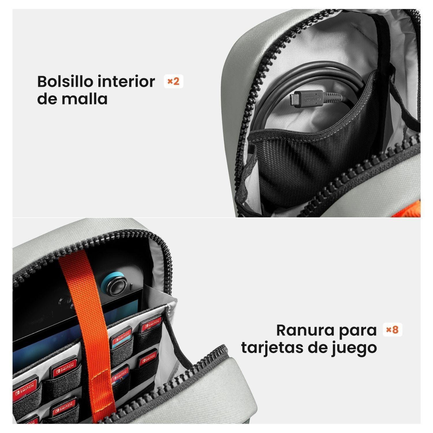 Tomtoc Bolso Bandolera GameOn-G49 para Switch 2 Gris-1
