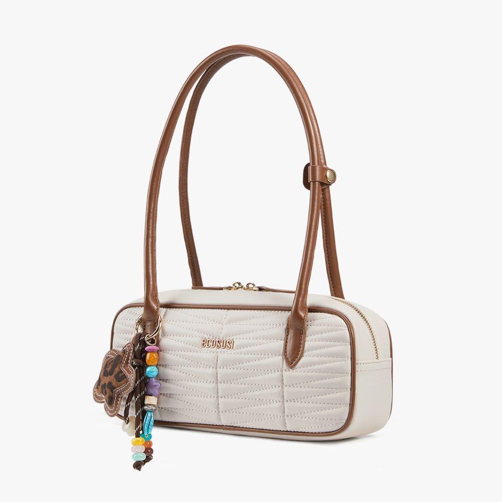 Ecosusi Cartera Baguette Elise Acolchada de 2.5L para 6,3" Beige-2