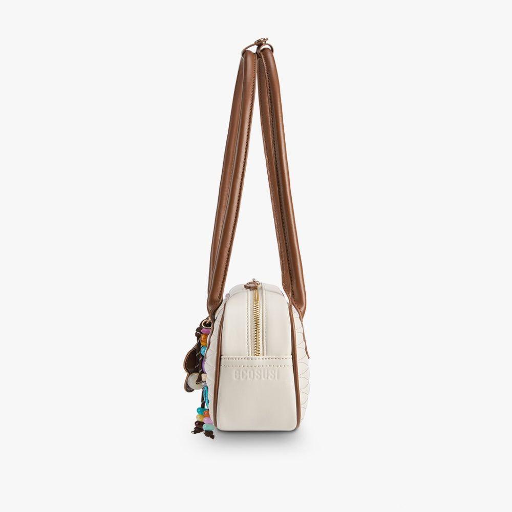 Ecosusi Cartera Baguette Elise Acolchada de 2.5L para 6,3" Beige-3