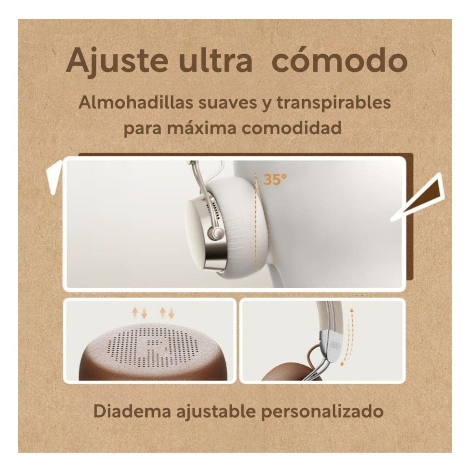 QCY Era 7 Audífonos Inalámbricos Retro ENC con IA Blanco-3