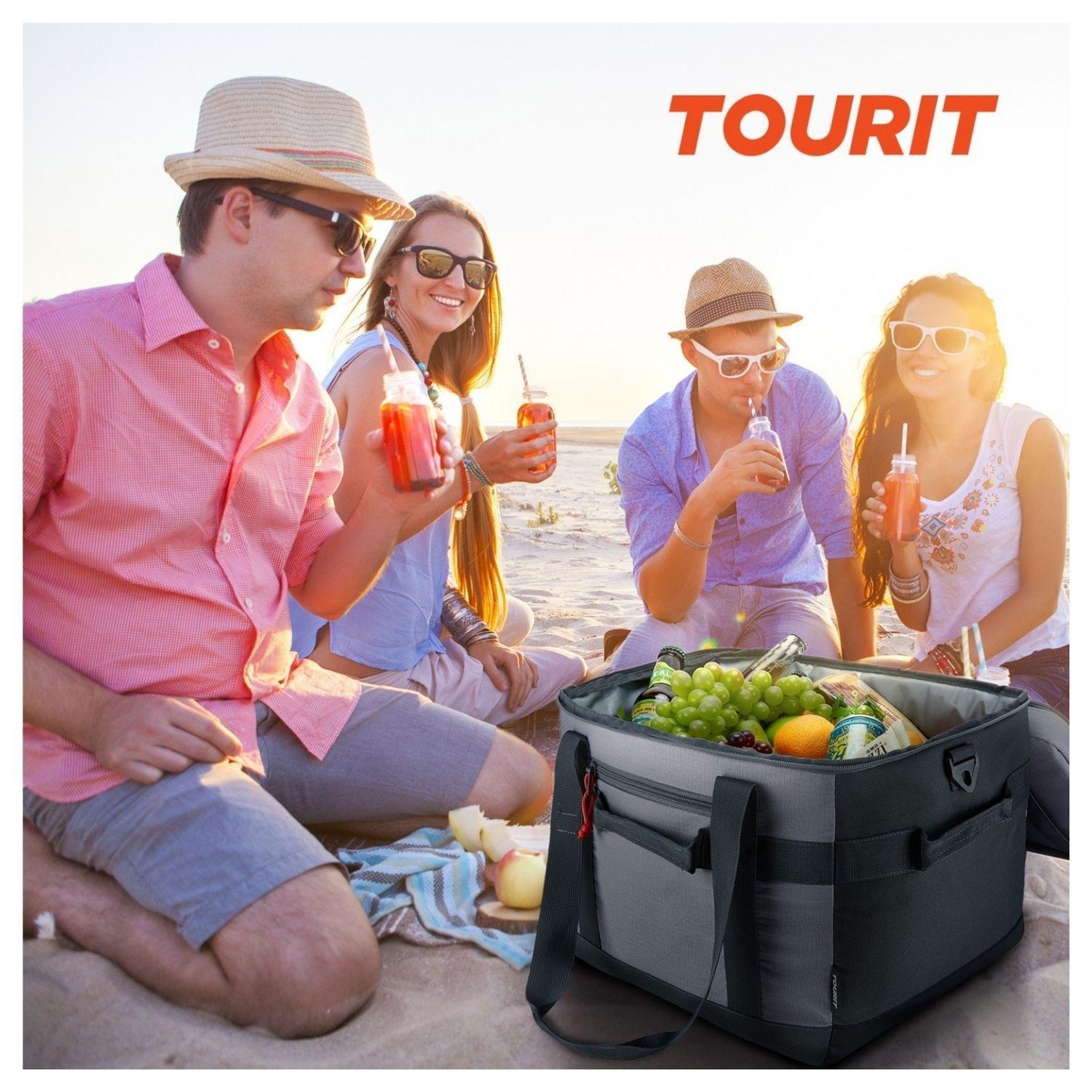 Tourit Cooler Bag Offroad Enfriador Aislado Portátil 60 latas 40L Gris-2
