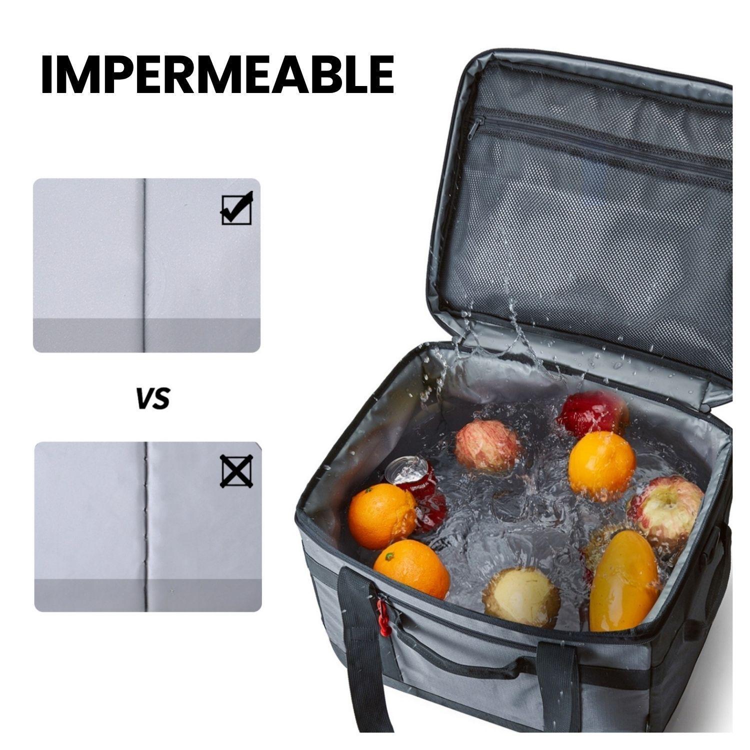 Tourit Cooler Bag Offroad Enfriador Aislado Portátil 60 latas 40L Gris-6
