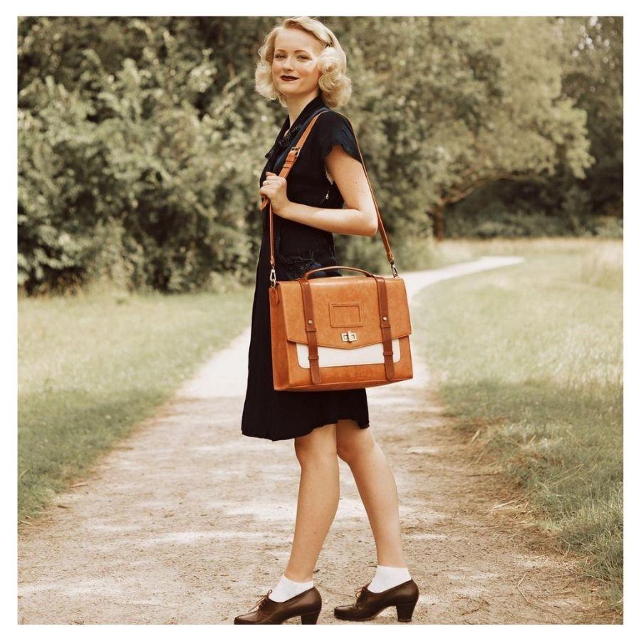 Ecosusi Mochila Cambridge Mujer para notebook de 14.7" - Naranja-7