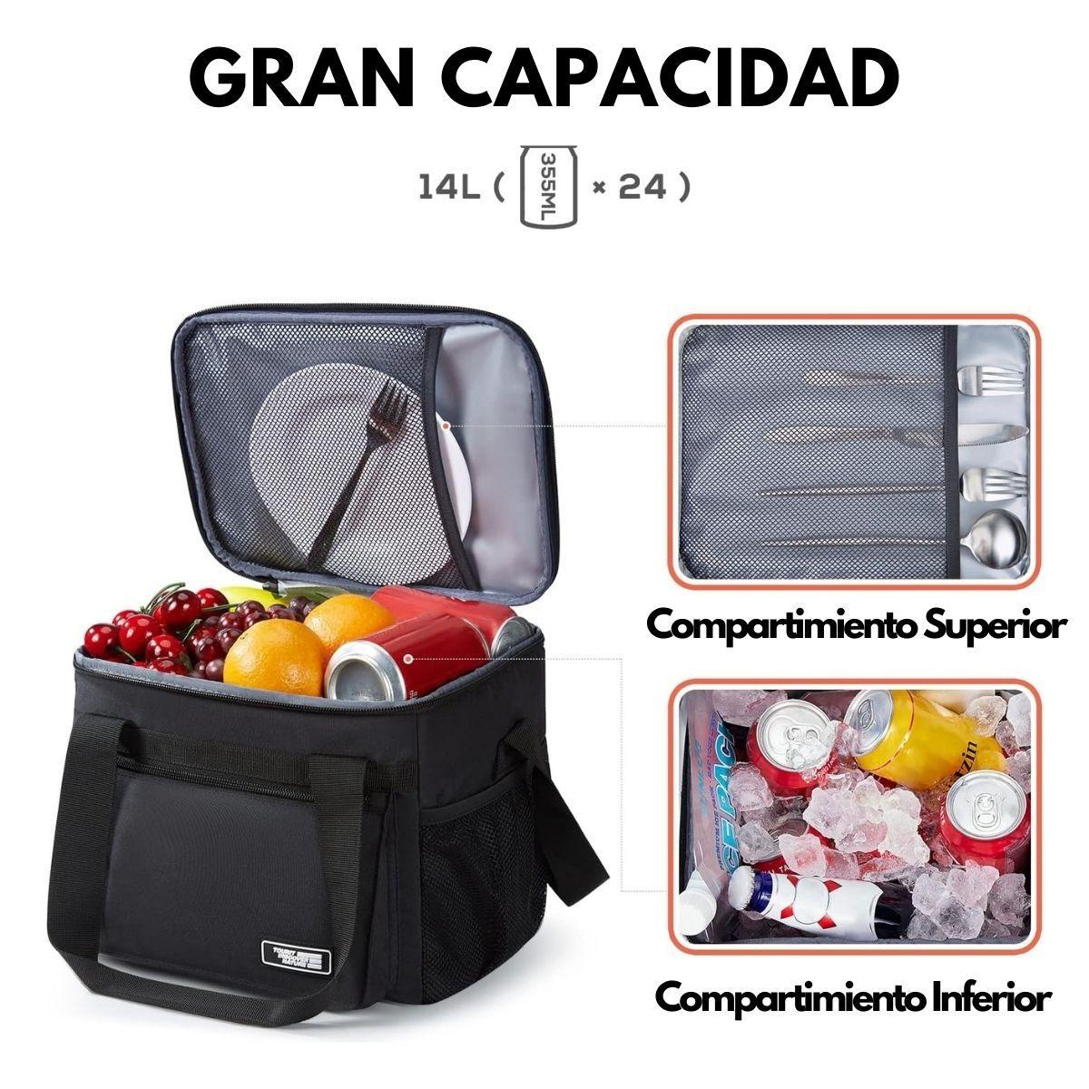 Tourit Cooler Bag Lonchera Grande 14L 24 Latas - Negro-1