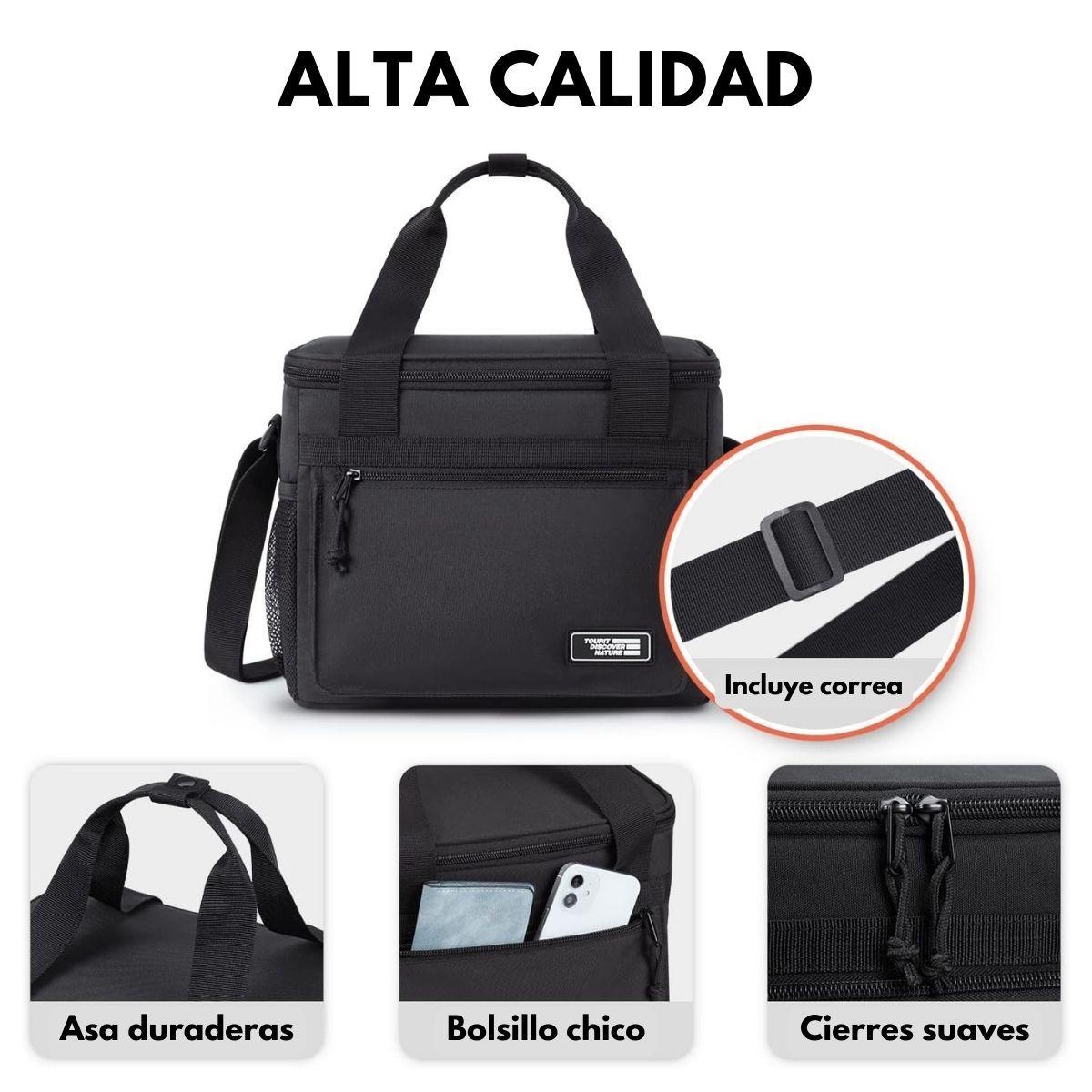 Tourit Cooler Bag Lonchera Grande 14L 24 Latas - Negro-5
