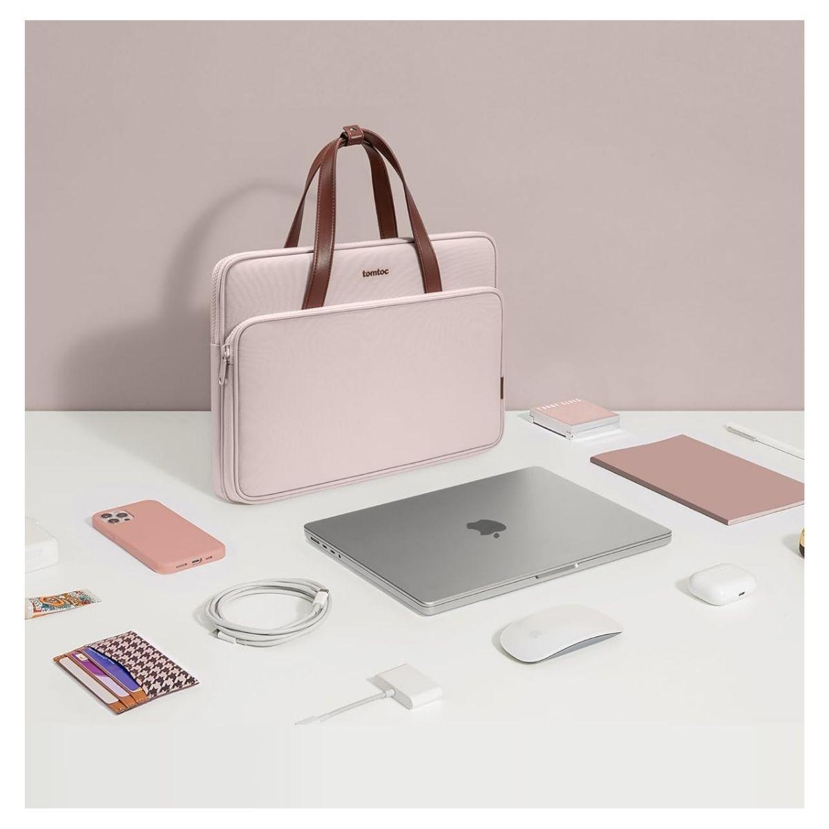 Tomtoc Bolso de Hombro Versatile-A12 MacBook Pro 14" M3/M2/M1 - Rosado-5