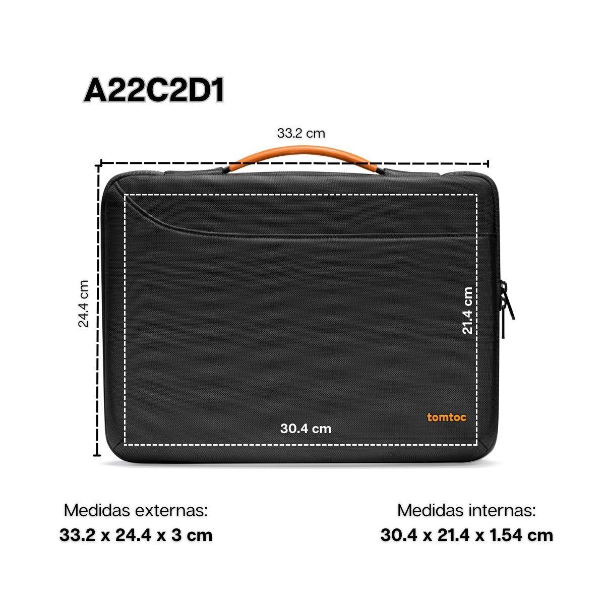 Tomtoc Maletín Defender-A22 Macbook Air/Pro 13" - Negro-1