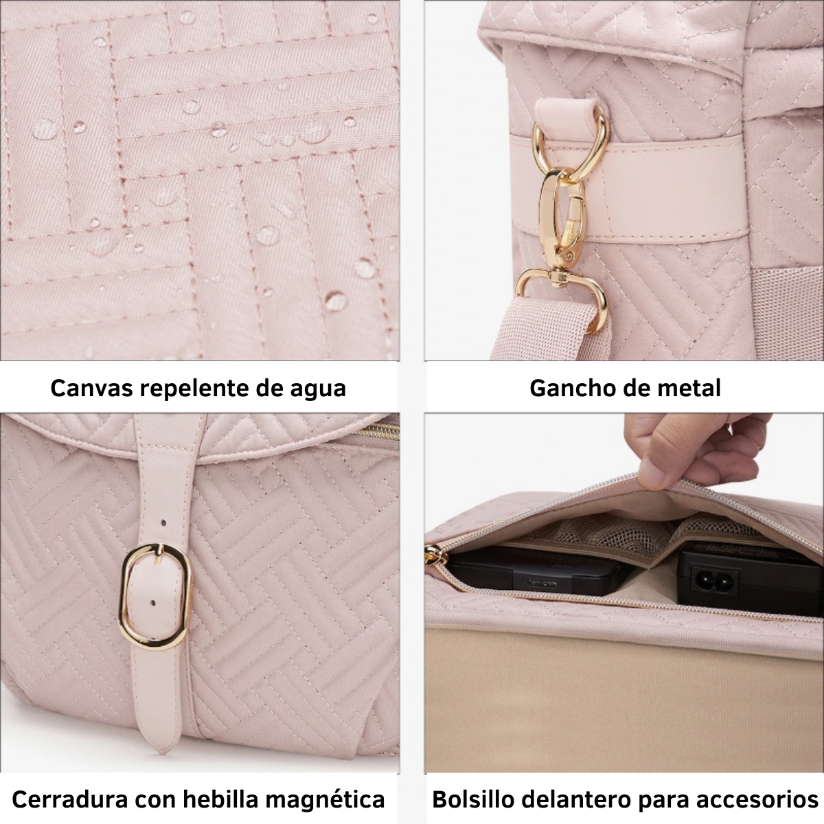 Bagsmart Bolso de hombro para cámara- Rosado-4