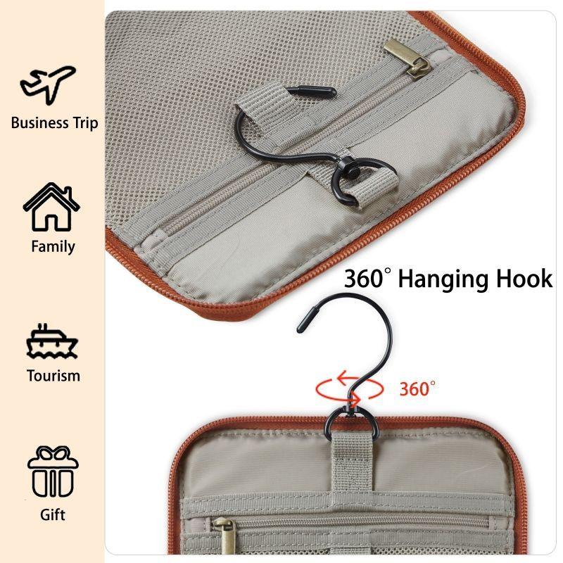 Bagsmart neceser de viaje en piel Dopp - Cafe-5