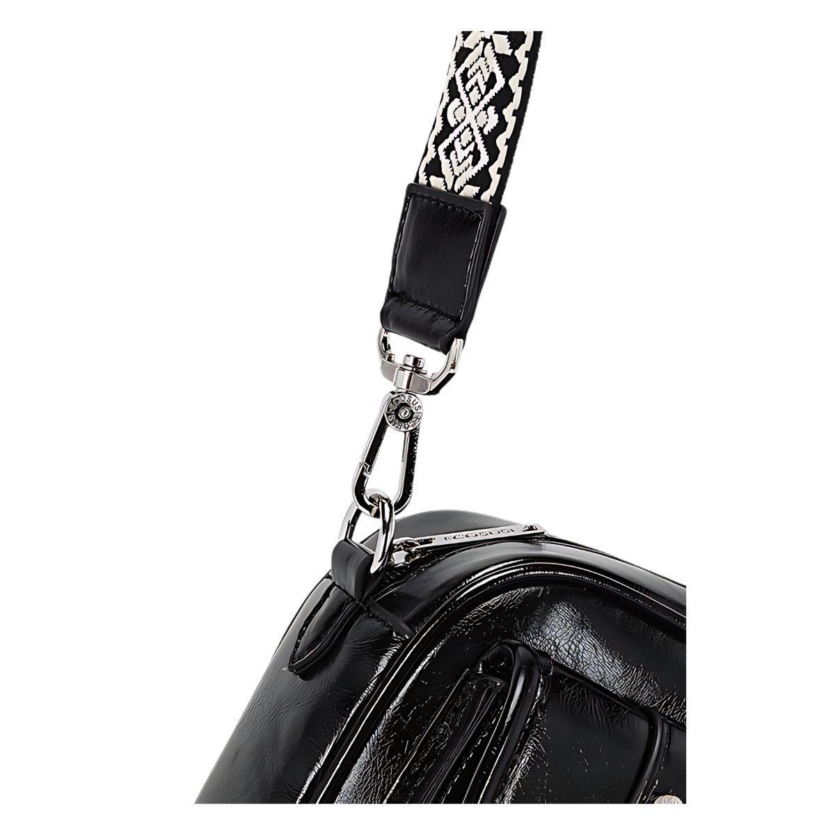 Ecousi Bolso Mensajero Mia con Correa Ancha - Negro-5