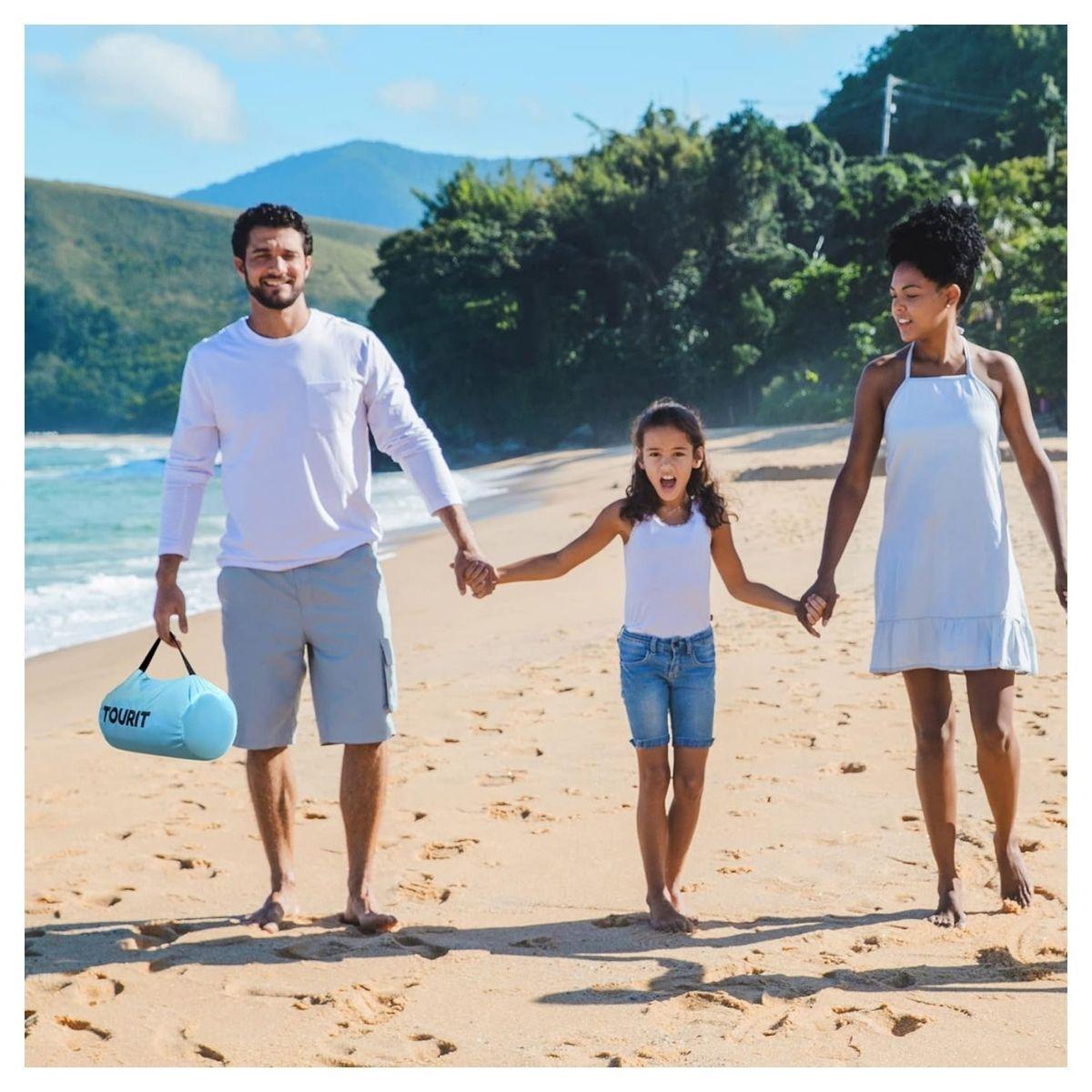 Tourit Carpa de Playa Desplegable 2-3 Personas - Azul-2
