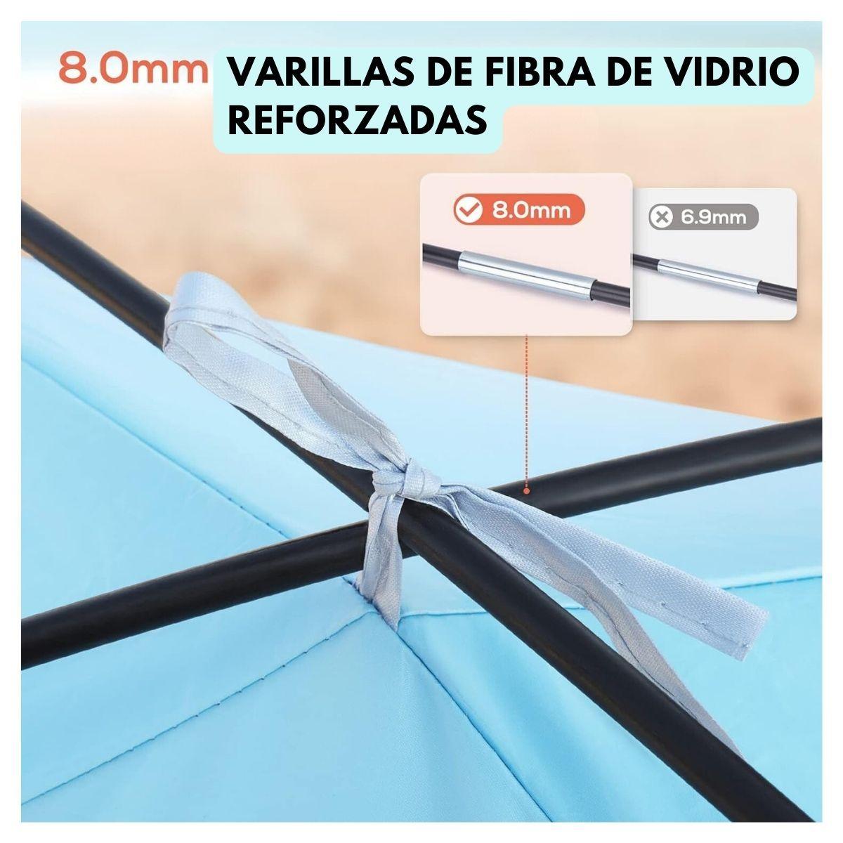 Tourit Carpa de Playa Desplegable 2-3 Personas - Azul-5