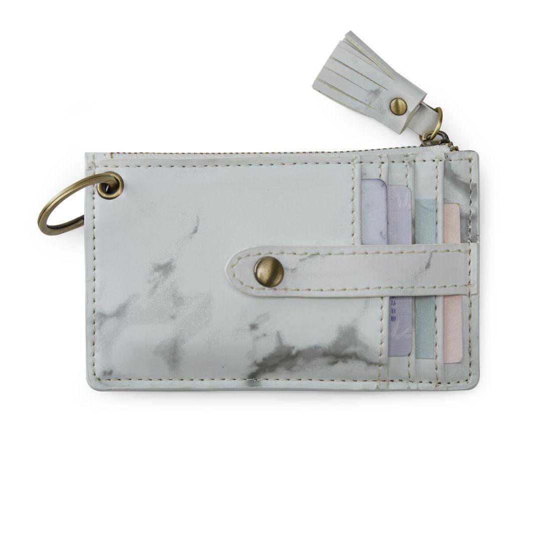 Ecosusi Monedero Llavero de pulsera con borla y lazo Marmol-3
