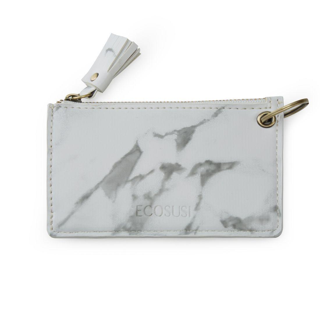 Ecosusi Monedero Llavero de pulsera con borla y lazo Marmol-7