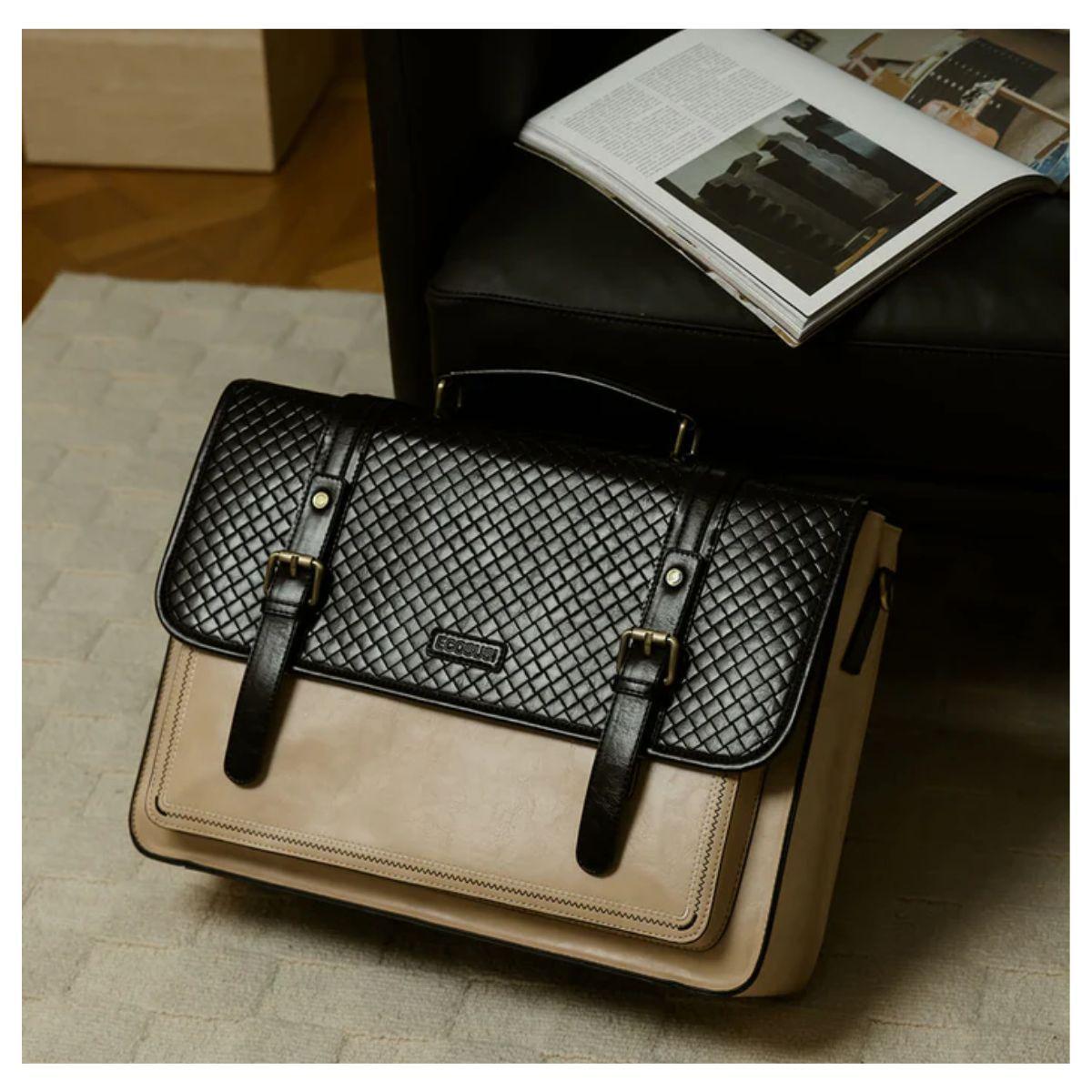 Ecosusi Maletín y Mochila Dolce con Efecto Tejido para notebook 15.6" - Negro-2