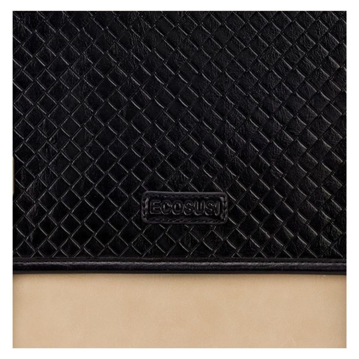 Ecosusi Maletín y Mochila Dolce con Efecto Tejido para notebook 15.6" - Negro-5