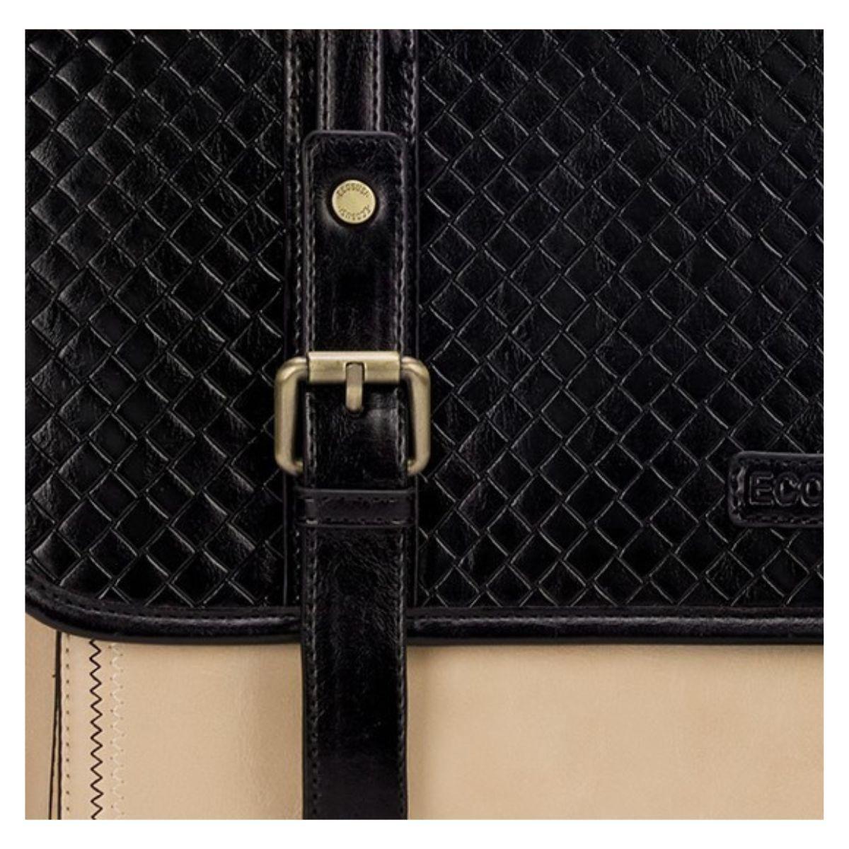 Ecosusi Maletín y Mochila Dolce con Efecto Tejido para notebook 15.6" - Negro-6