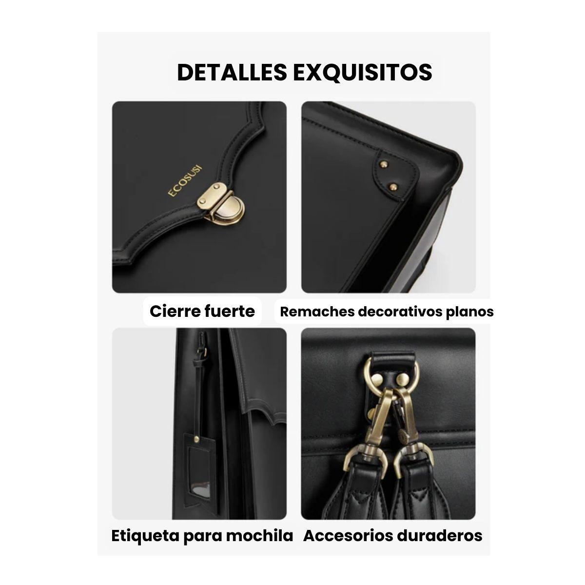 Ecosusi Mochila Vintage Aria para tablet 11” - Negro-5