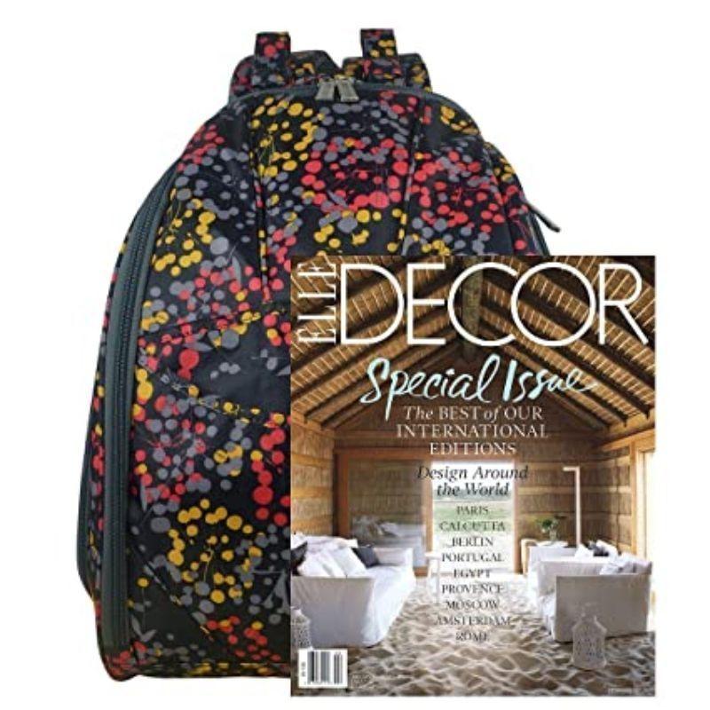 Mommore Mochila Maternal Pañalera 40x30cm - Flores Negro-6