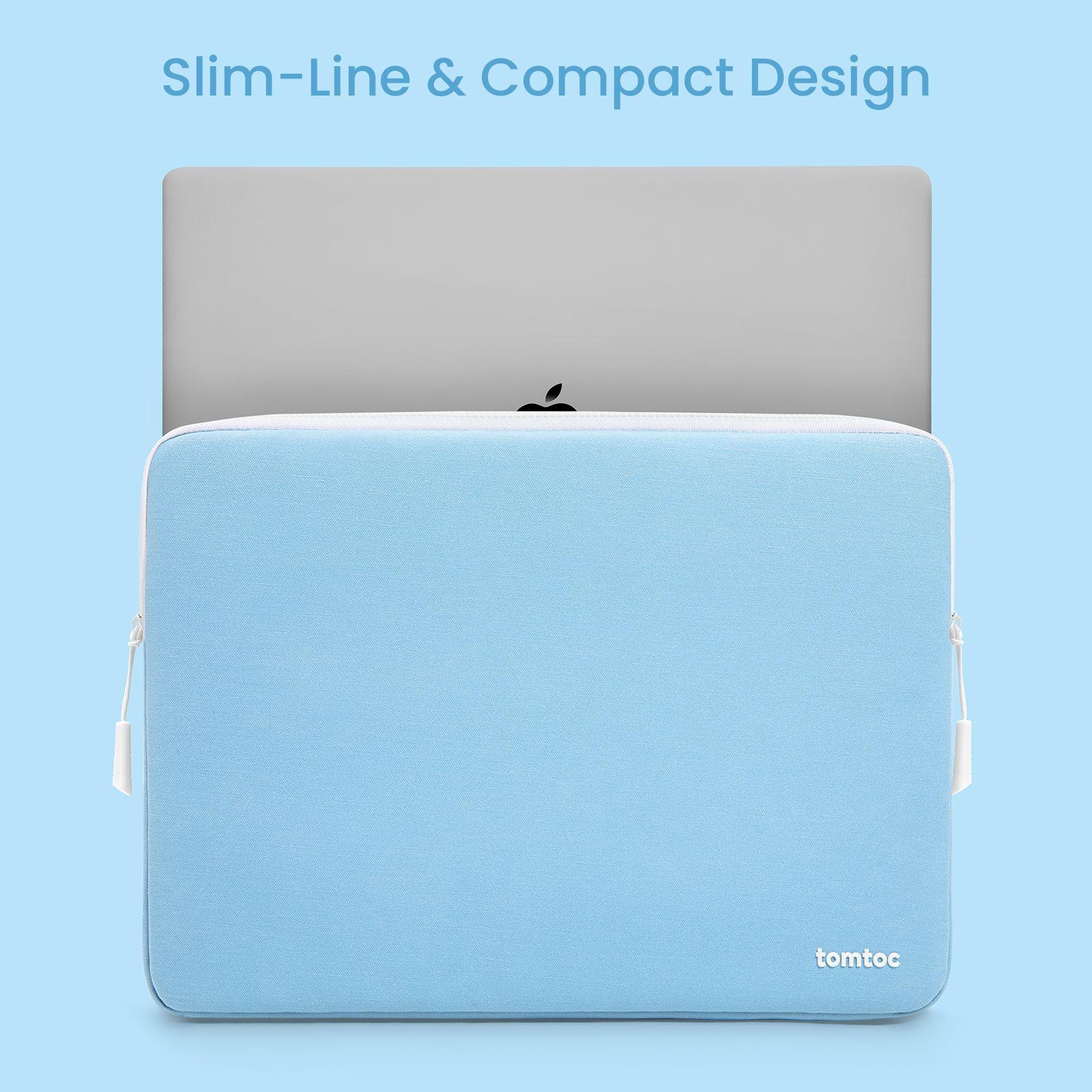 Tomtoc Funda Lady Para Macbook 13''+organizador shell Celeste-4
