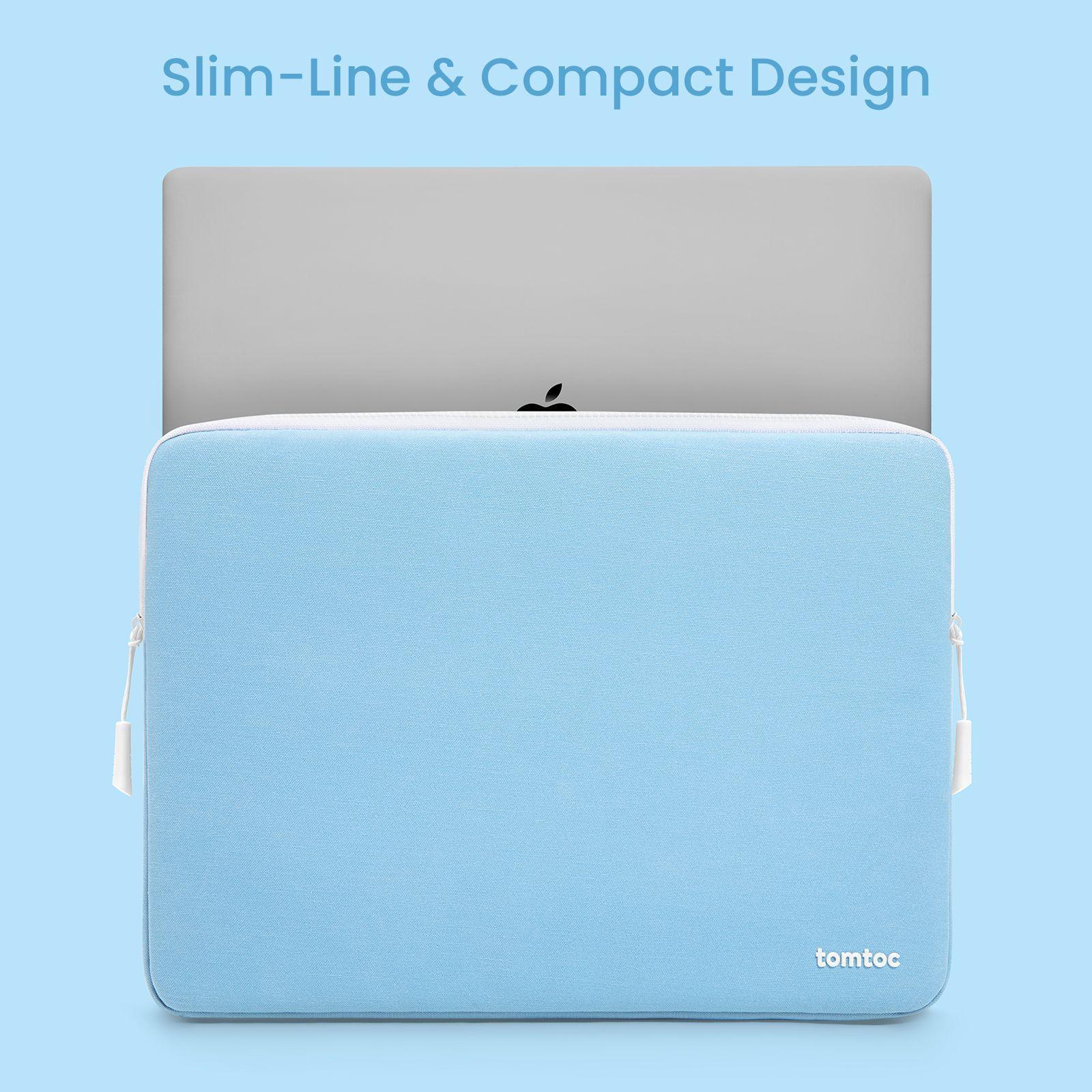 Tomtoc Funda Lady Para Macbook 13''+organizador shell Celeste-4
