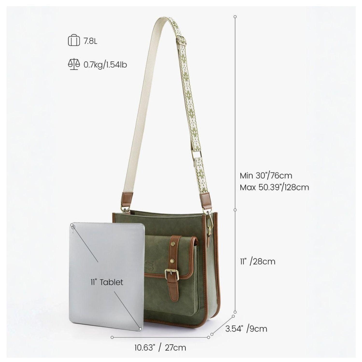 Ecousi Bolso Mensajero Sophie para tablet 11" - Verde Olivo-4