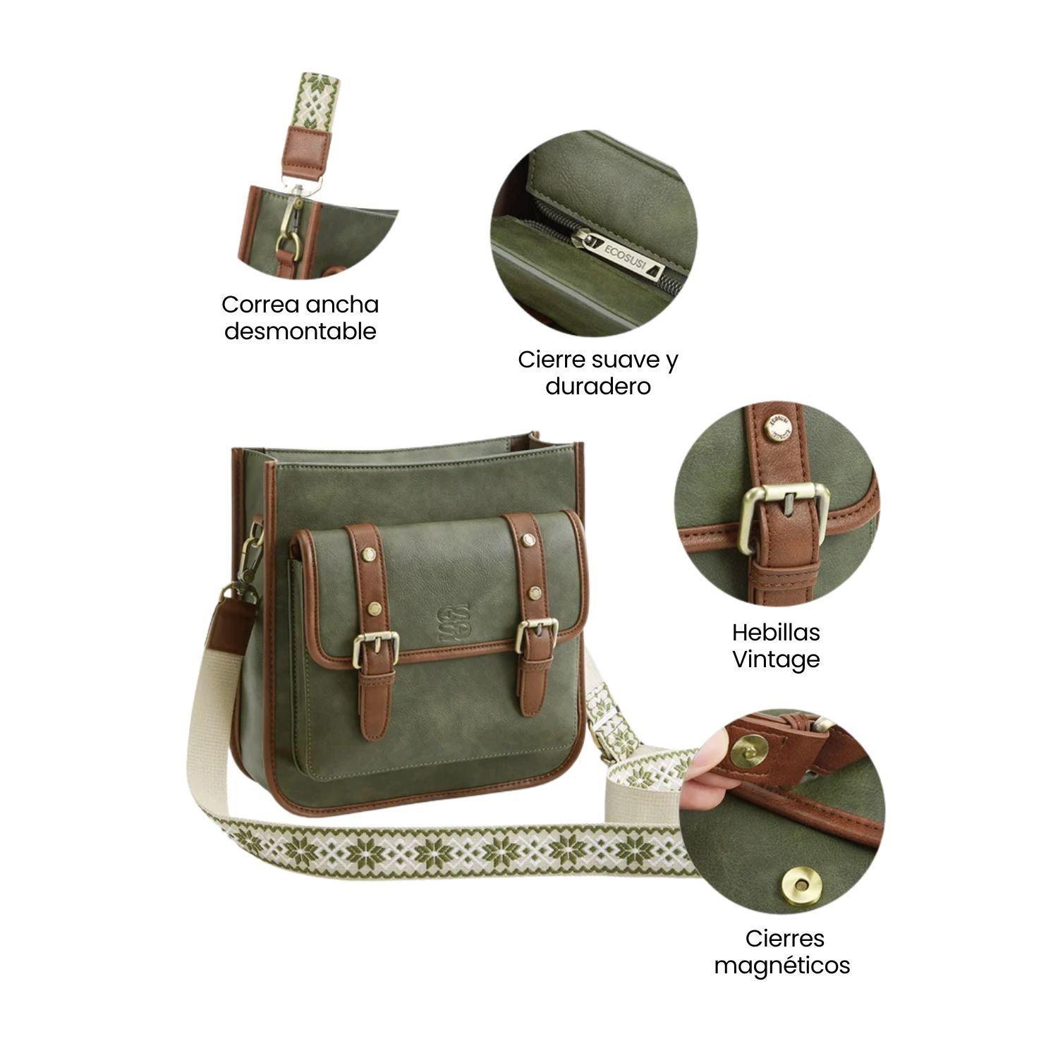 Ecousi Bolso Mensajero Sophie para tablet 11" - Verde Olivo-6