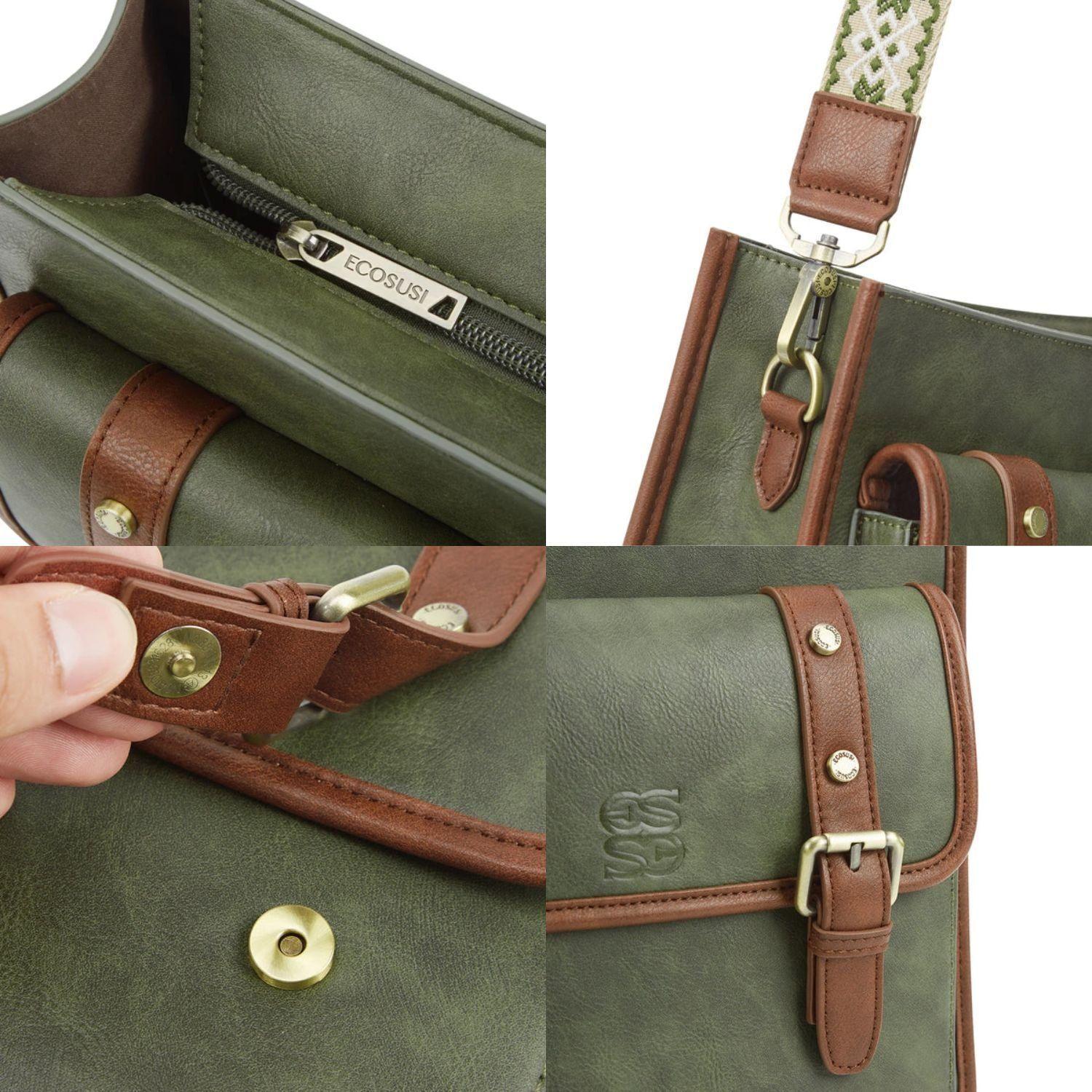 Ecousi Bolso Mensajero Sophie para tablet 11" - Verde Olivo-9