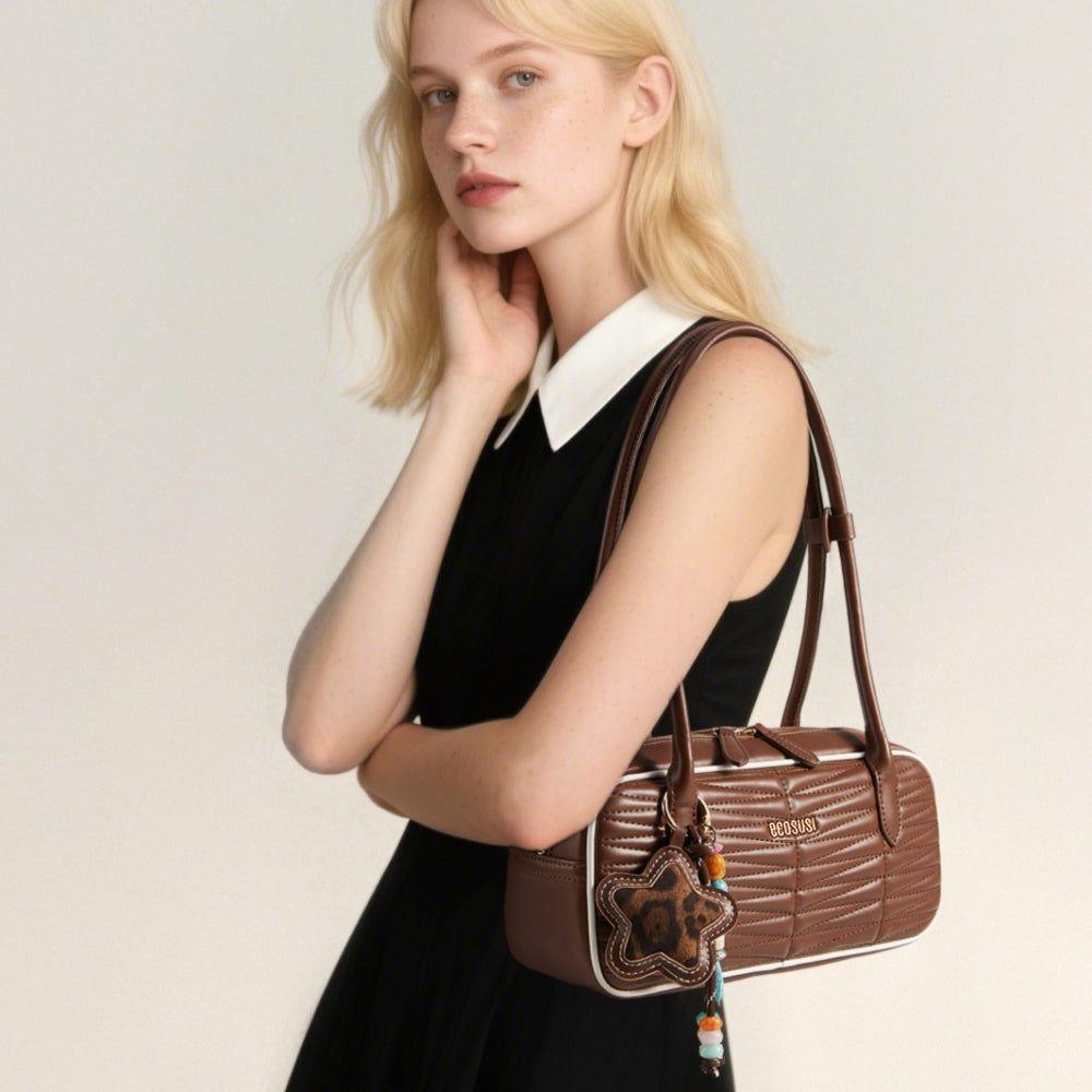 Ecosusi Cartera Baguette Elise Acolchada de 2.5L para 6,3" Marrón-2