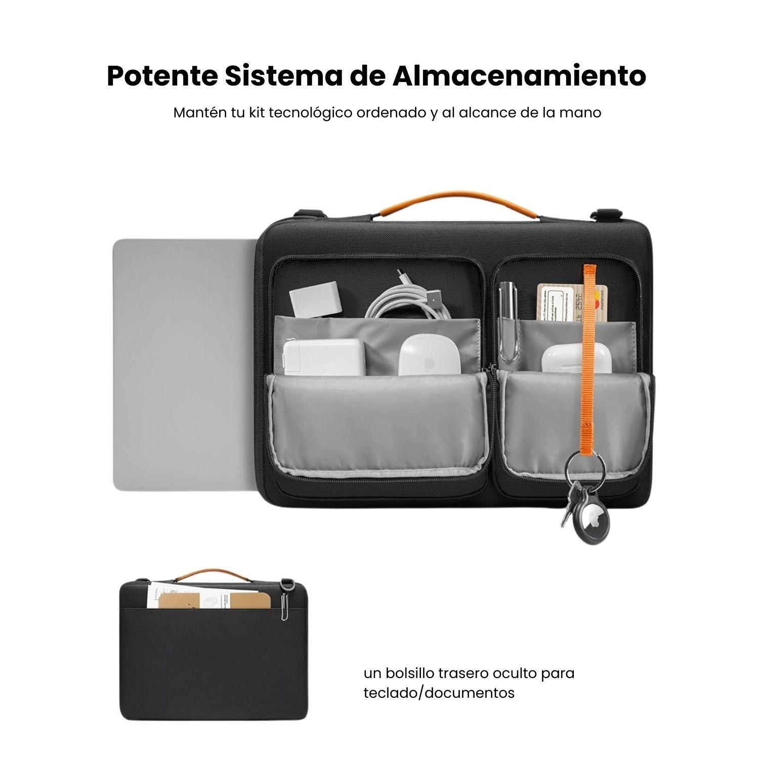 Tomtoc Bolso de Hombro Defender-A42 para MacBook Pro de 14" - Negro-3