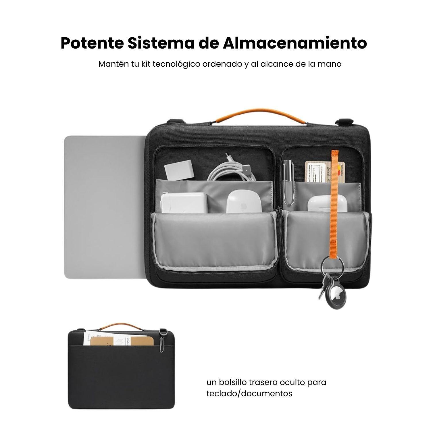 Tomtoc Bolso de Hombro Defender-A42 para MacBook Pro de 14" - Negro-3
