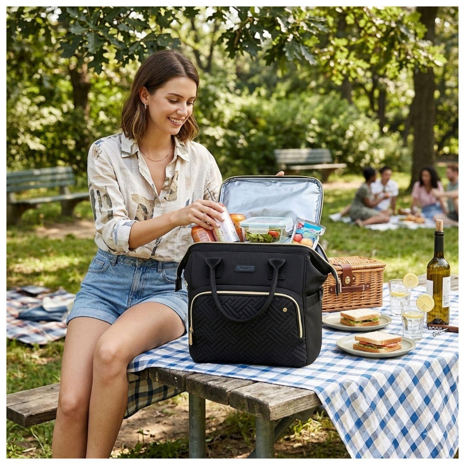 Tourit Lonchera Térmica 16 latas 10L Impermeable Negro-2