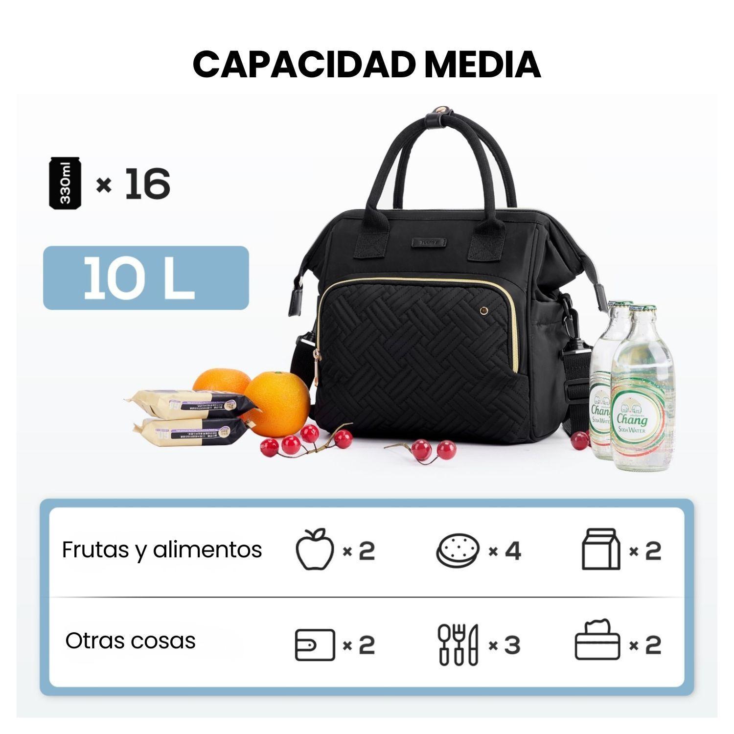 Tourit Lonchera Térmica 16 latas 10L Impermeable Negro-6