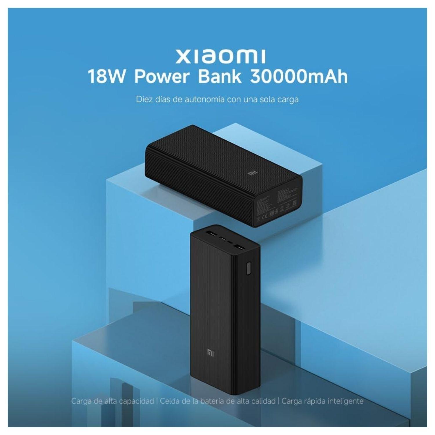 Xiaomi Power Bank 18W 30000 mAh hasta 3 dispositivos Negro-1