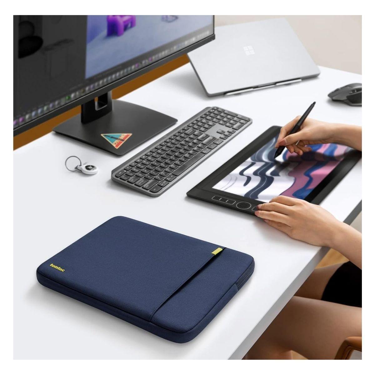 Tomtoc Funda Defender-A13 MacBook Pro 16" M3/M2/M1 Azul-6
