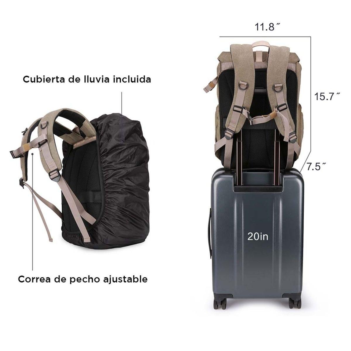 Bagsmart - Mochila para Cámara Anniston - Verde-6