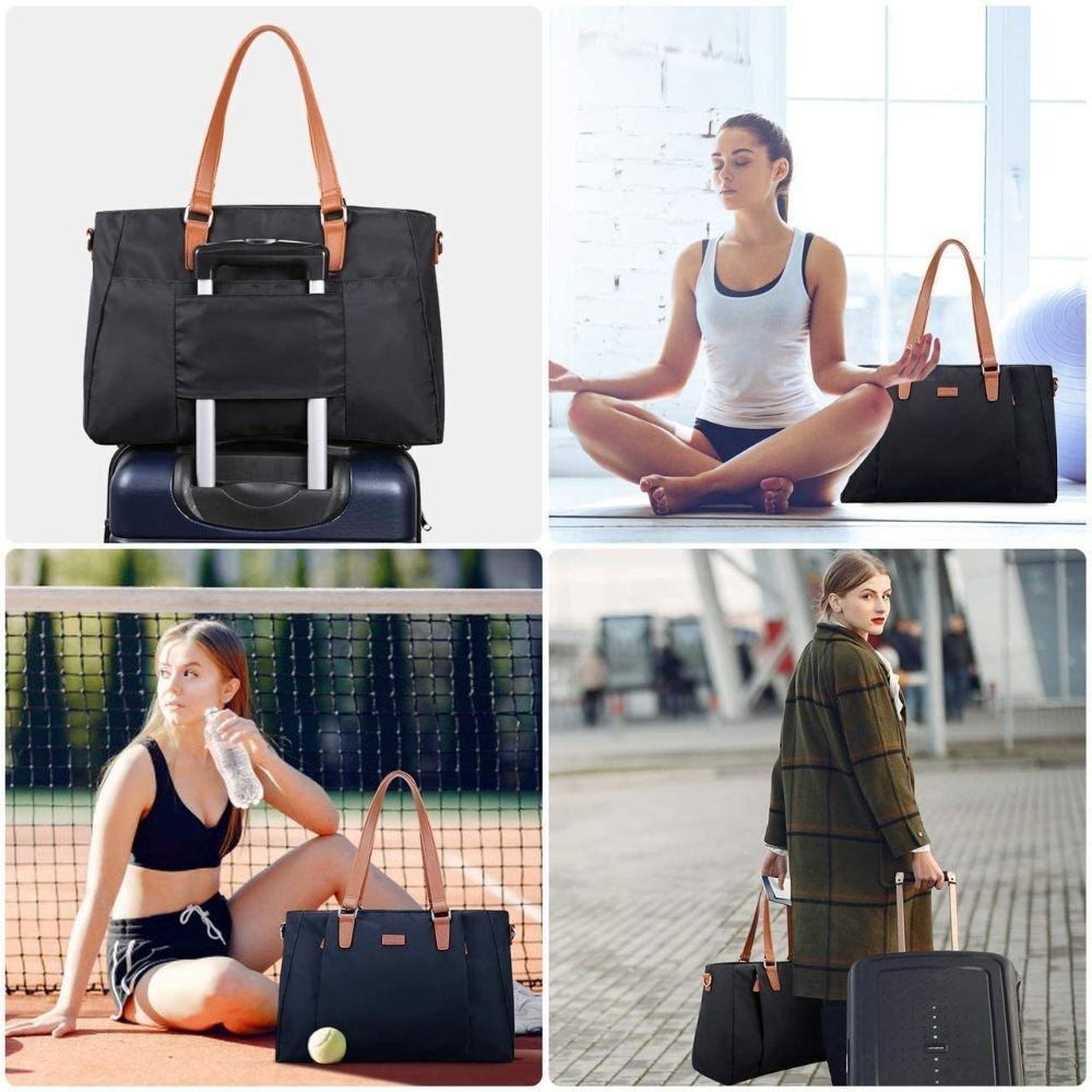 Ecosusi Bolsa Duffle con Bolza de Zapatos Rojo-2