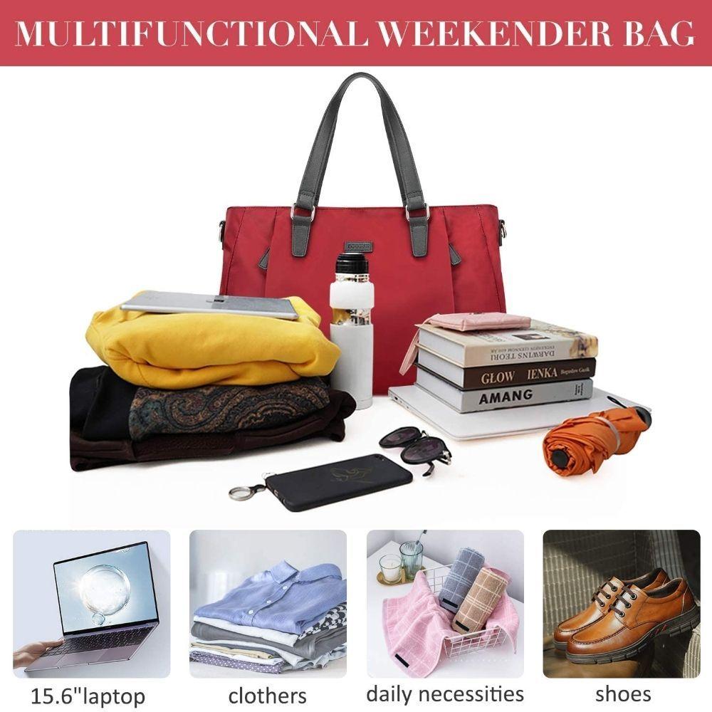Ecosusi Bolsa Duffle con Bolza de Zapatos Rojo-3