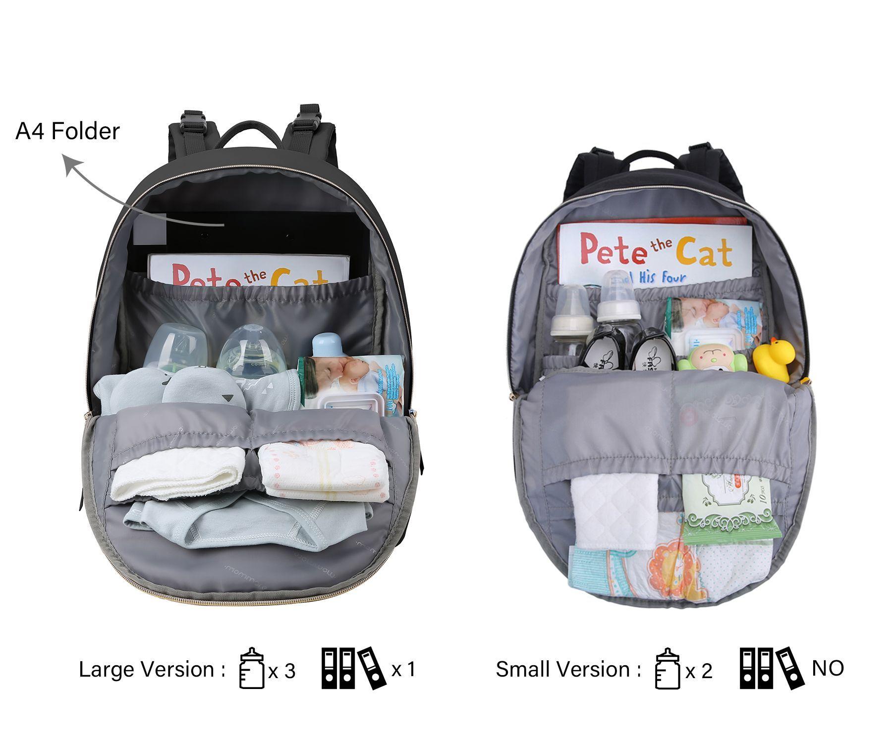 Mochila grande para pañales SIENA para laptop 13"- negro-3