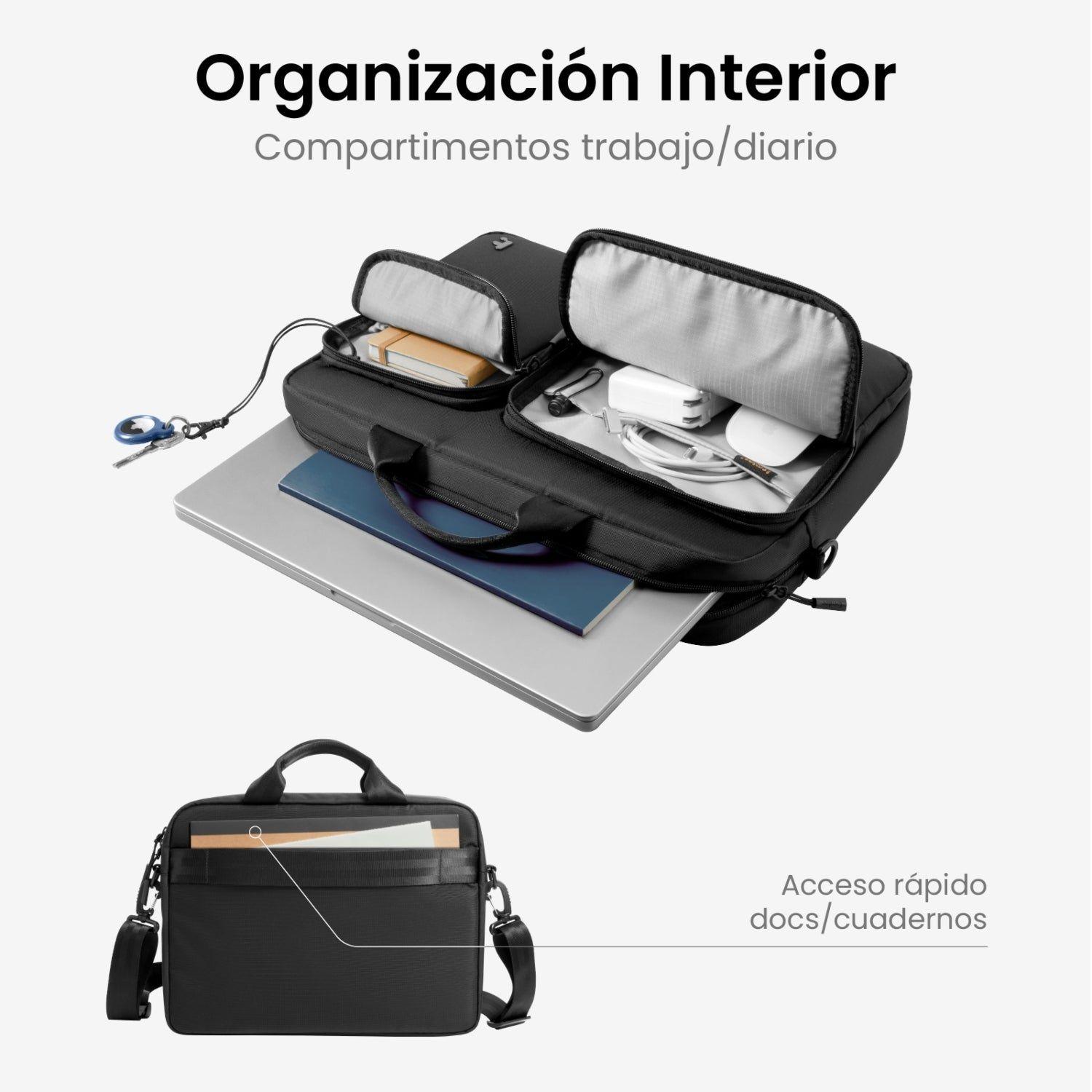 Tomtoc Maletín con Correa Navigator-A33 para Notebook de 15" - 16" Negro-2