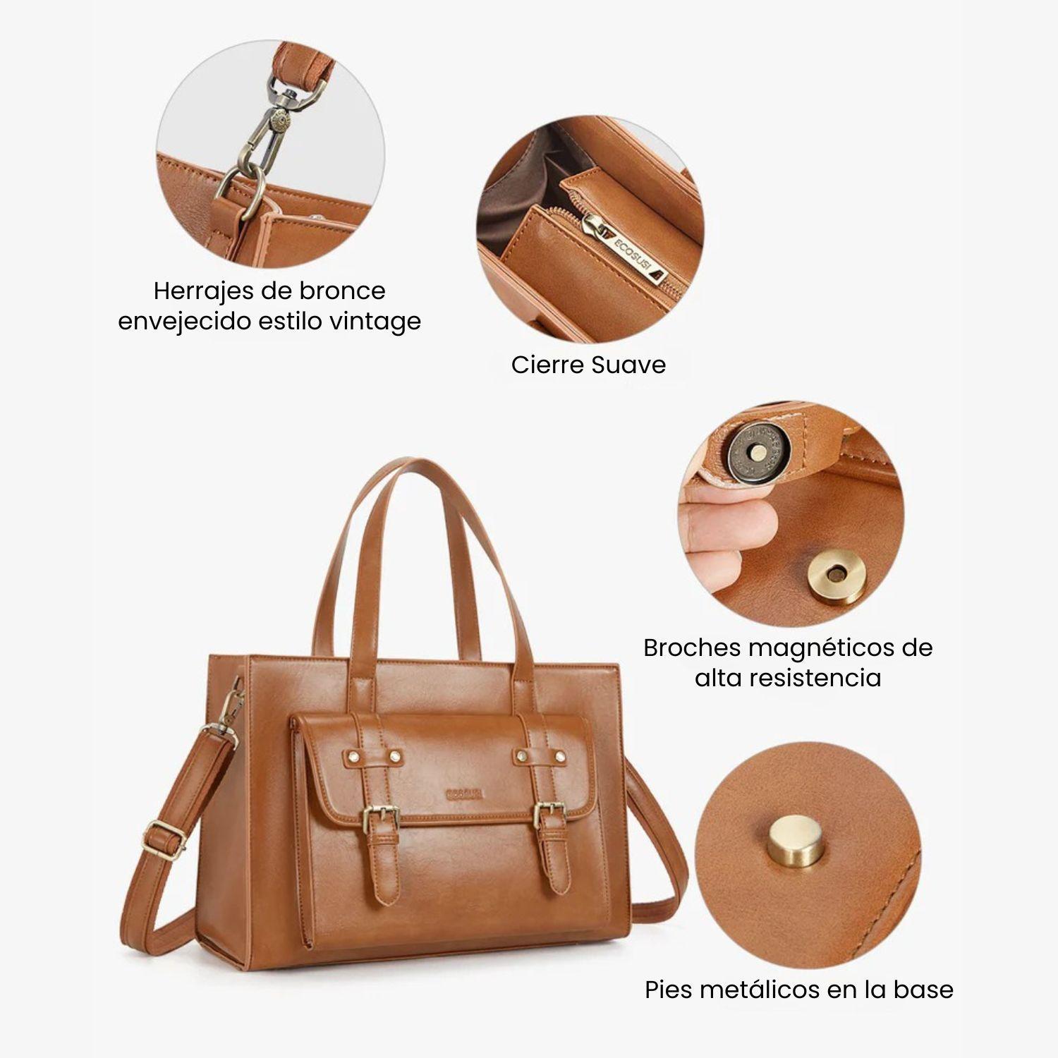 Ecosusi Bolso Tote Olivia para Notebook 15,6" Marrón-6