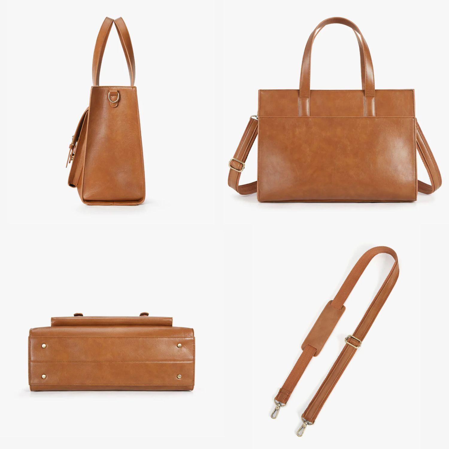 Ecosusi Bolso Tote Olivia para Notebook 15,6" Marrón-7