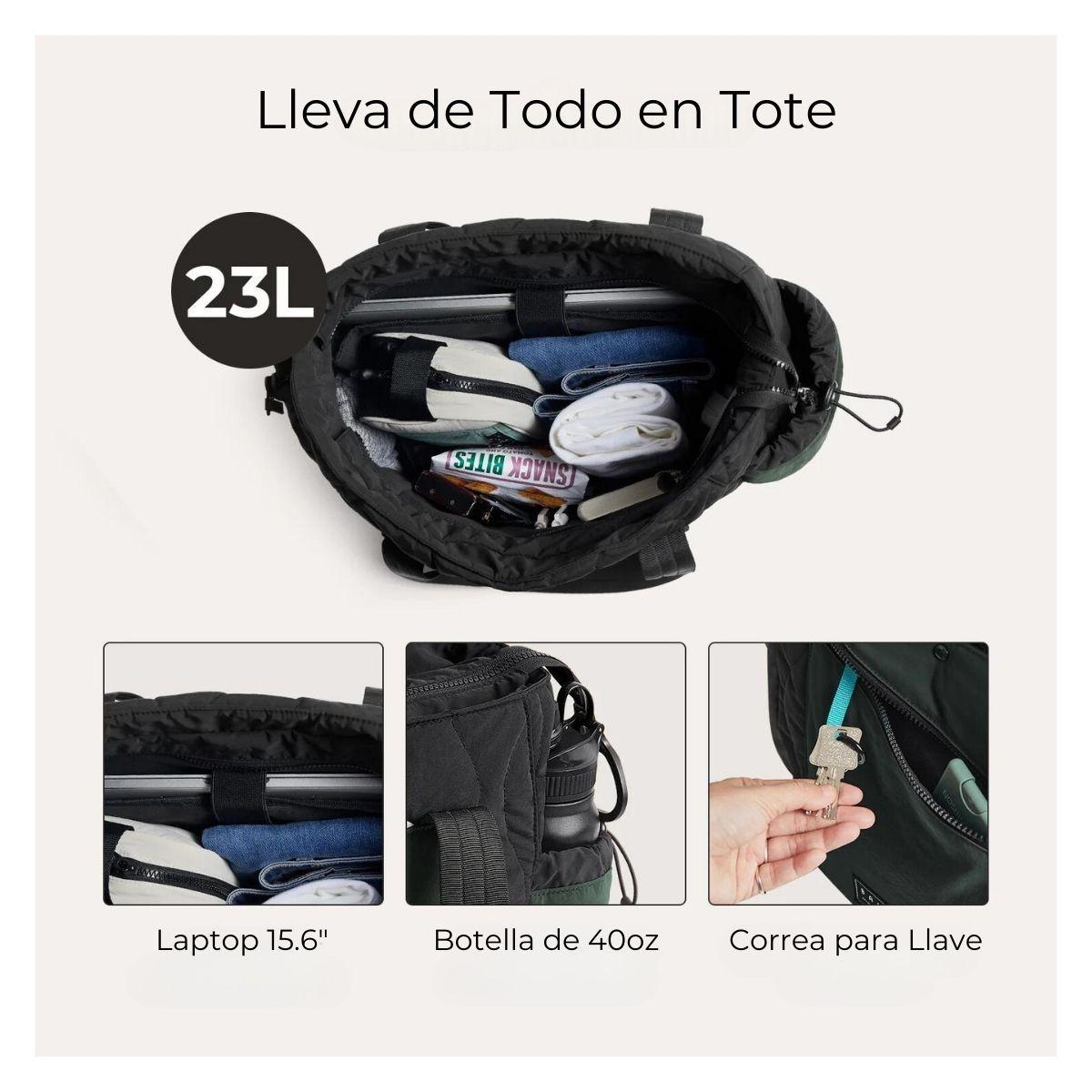 Bagsmart Bolso Tote Vega 23L para notebook de 15.6" - Negro-4