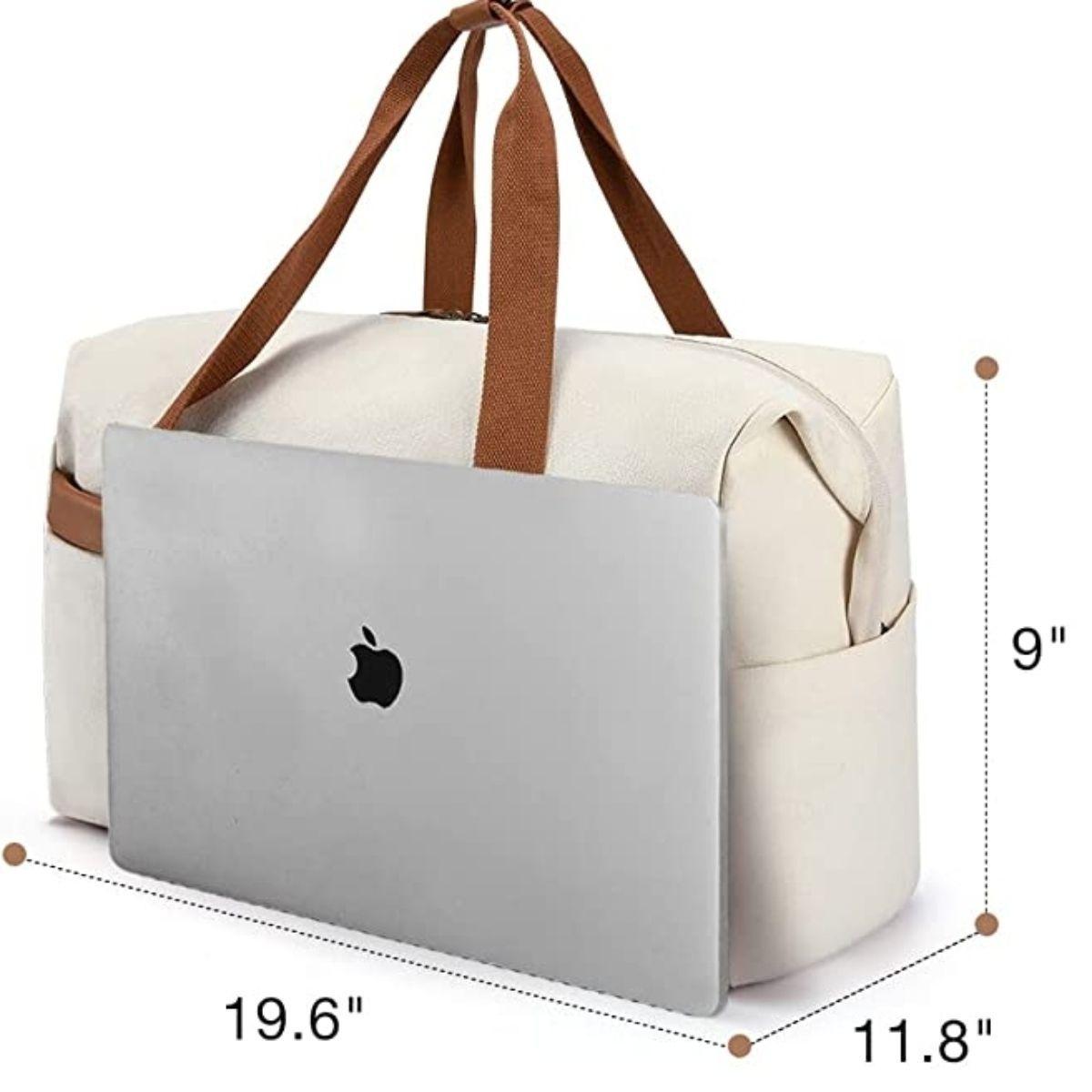 Bagsmart - Bolso de viaje y gimnasio grande 40L - Beige-1