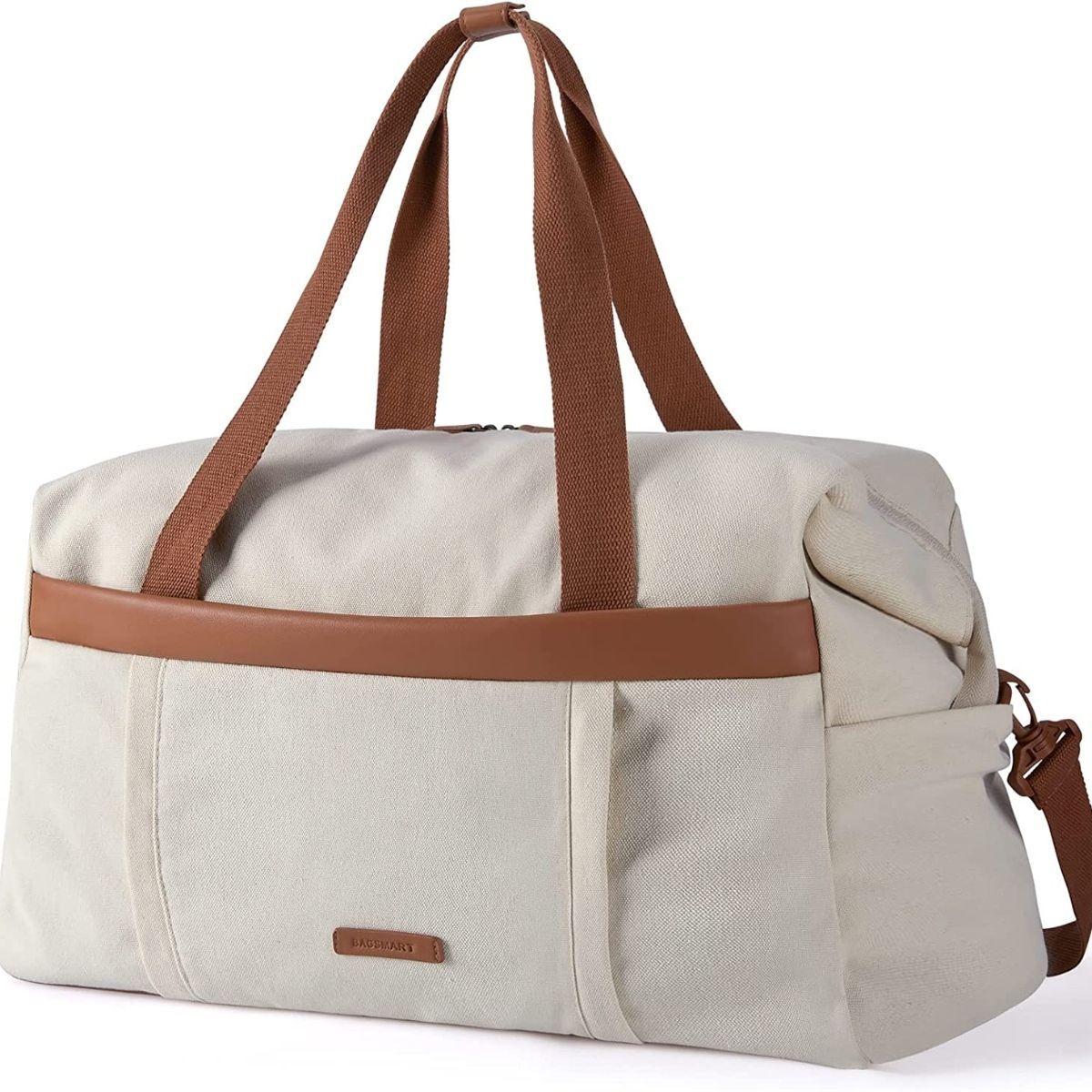 Bagsmart - Bolso de viaje y gimnasio grande 40L - Beige-0