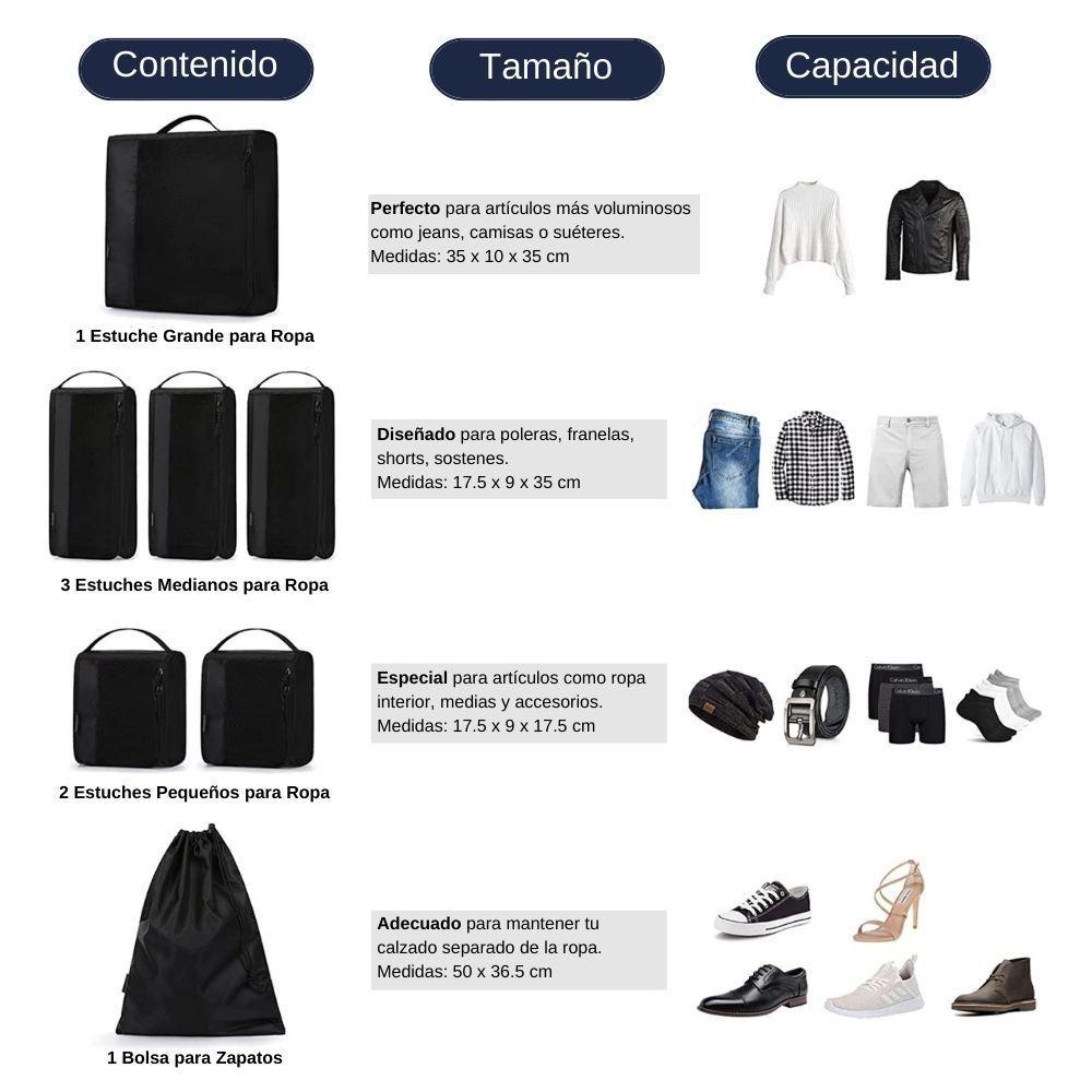 Bagsmart kit de cubos para embalaje 7 piezas - Negro-5