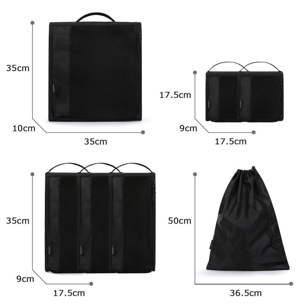 Bagsmart kit de cubos para embalaje 7 piezas - Negro-1