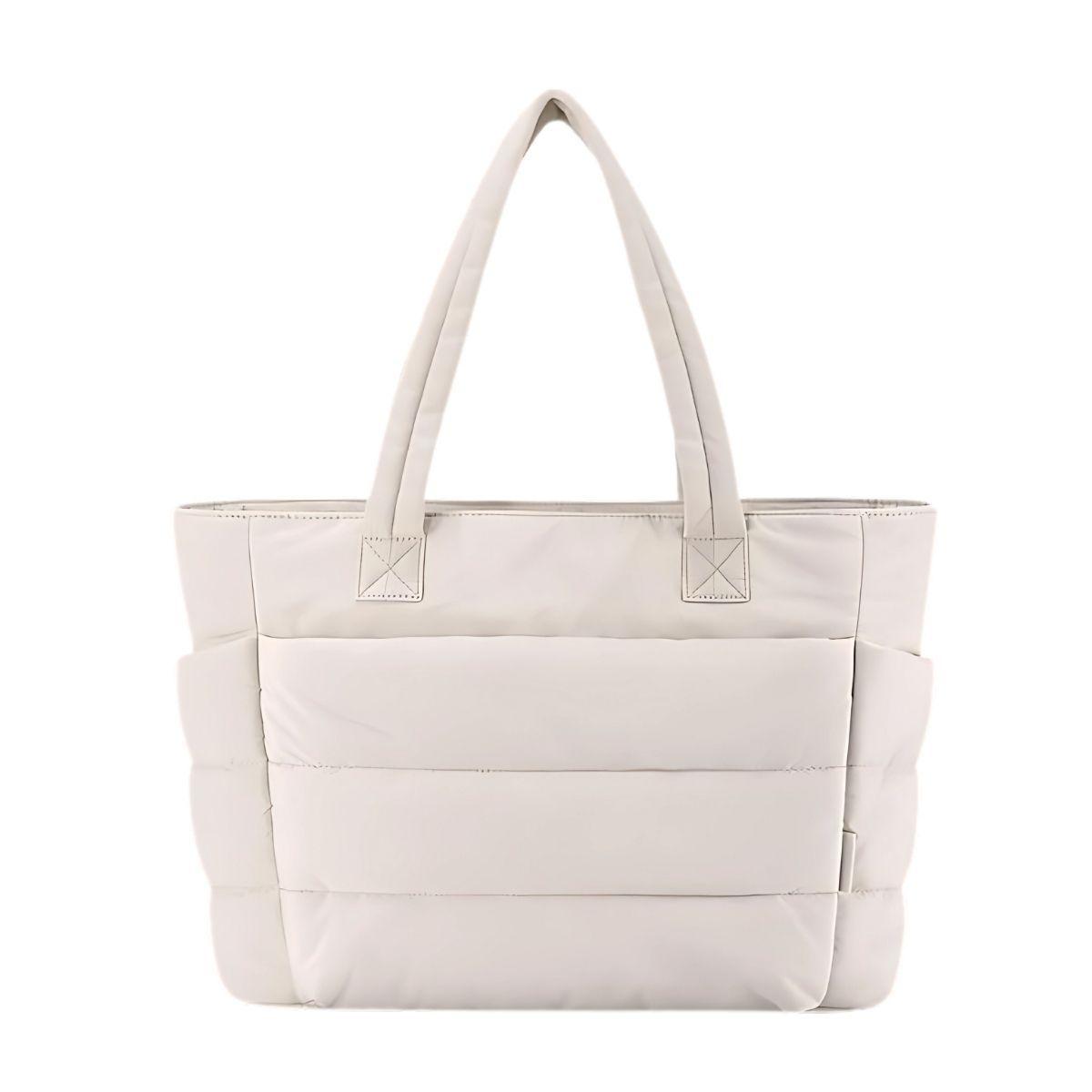 Bagsmart Bolso Tote Acolchado Bubble 20 L para Notebook 15,6″ Beige-0
